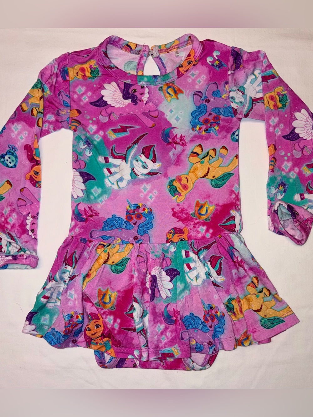 Bums and Roses X My Little Pony bamboo skirted bubble ruffle butt sz 6-9 mo EUC